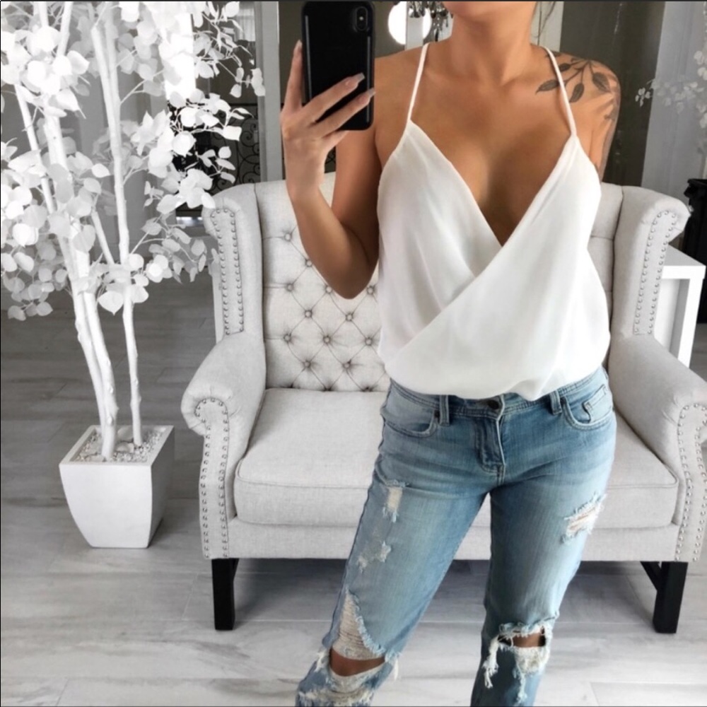 Ekattire ivory draped body suit